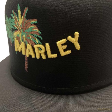 Bob Marley: Unisex Snapback Cap: Palm Trees (Black)