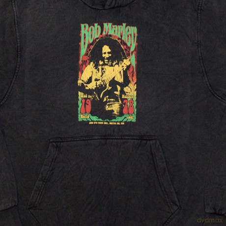 Bob Marley: Unisex Stone Wash Pullover Hoodie: 1978 (Charcoal Grey) (Large)