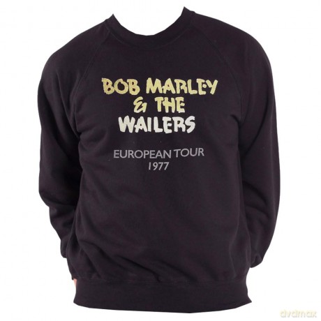 Bob Marley: Unisex Sweatshirt: Wailers European Tour '77 (Black) (X-Large)