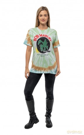 Bob Marley: Unisex T-Shirt: 45th Anniversary (Green) (Wash Collection) (Small)
