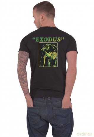 Bob Marley: Unisex T-Shirt: Exodus (Black) (Back Print) (Large)