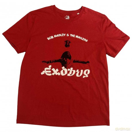 Bob Marley: Unisex T-Shirt: Exodus Arms Outstretched (Red) (Hi-Build) (Large)