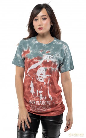 Bob Marley: Unisex T-Shirt: Exodus Playlist (Red) (Wash Collection) (Small)