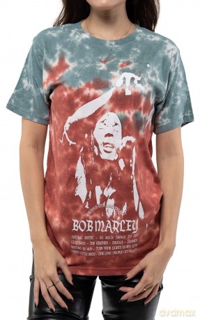 Bob Marley: Unisex T-Shirt: Exodus Playlist (Red) (Wash Collection) (Small)