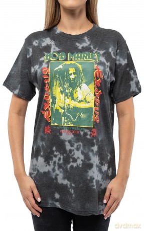 Bob Marley: Unisex T-Shirt: Exodus Tie-Dye (Black) (Wash Collection) (Medium)