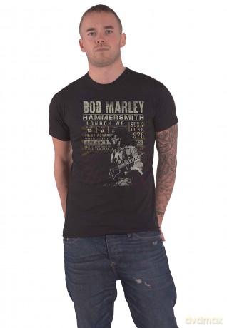 Bob Marley: Unisex T-Shirt: Hammersmith '76 (Black) (Small)