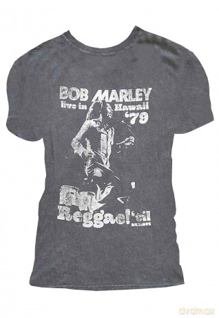 Bob Marley: Unisex T-Shirt: Hawaii (Charcoal Grey) (Wash Collection) (Small)