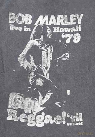 Bob Marley: Unisex T-Shirt: Hawaii (Charcoal Grey) (Wash Collection) (Small)
