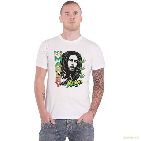 Bob Marley: Unisex T-Shirt: Kaya Illustration (White) (Small)