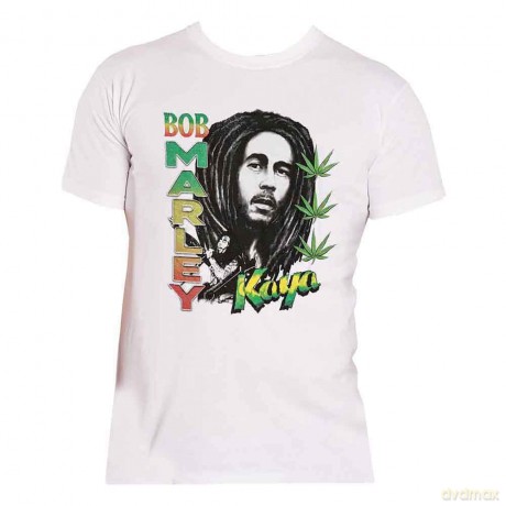 Bob Marley: Unisex T-Shirt: Kaya Illustration (White) (Small)