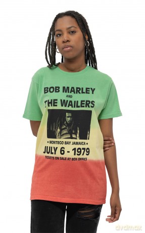 Bob Marley: Unisex T-Shirt: Montego Bay (Green) (Wash Collection) (Small)