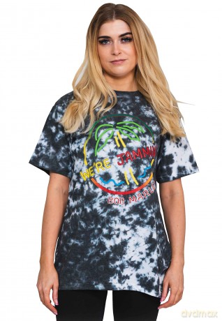 Bob Marley: Unisex T-Shirt: Neon Sign (Dip-Dye On White) (Wash Collection) (Medium)