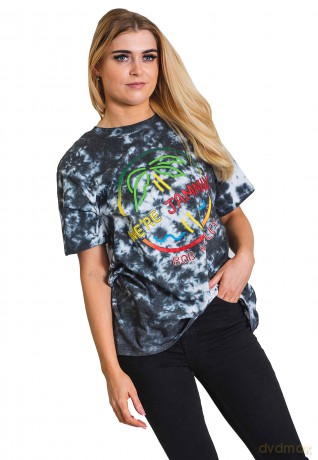 Bob Marley: Unisex T-Shirt: Neon Sign (Dip-Dye On White) (Wash Collection) (Medium)