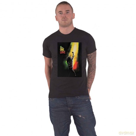 Bob Marley: Unisex T-Shirt: One Love Movie Poster (Black) (Large)