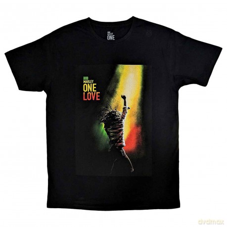 Bob Marley: Unisex T-Shirt: One Love Movie Poster (Black) (Medium)