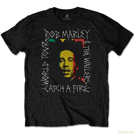 Bob Marley: Unisex T-Shirt: Rasta Scratch (Black) (Medium)