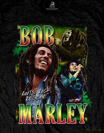 Bob Marley: Unisex T-Shirt: Roots, Rock, Reggae Homage (Black) (Large)