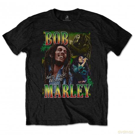 Bob Marley: Unisex T-Shirt: Roots, Rock, Reggae Homage (Black) (X-Large)