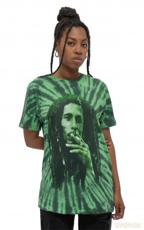 Bob Marley: Unisex T-Shirt: Smoke (Green) (Wash Collection) (X-Large)