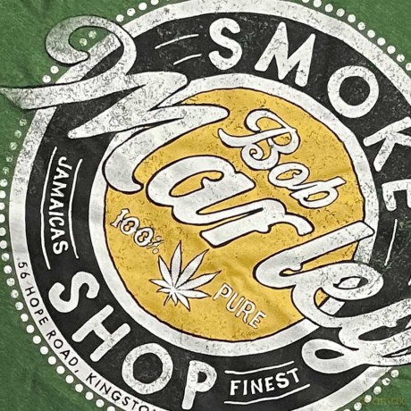 Bob Marley: Unisex T-Shirt: Smoke Shop (Green) (XX-Large)
