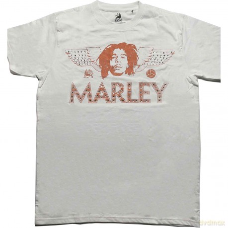 Bob Marley: Unisex T-Shirt: Wings (White) (Embellished) (Large)
