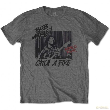 Bob Marley: Unisex Tee: Catch A Fire World Tour (Medium)