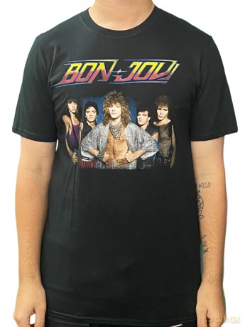 Bon Jovi: Unisex T-Shirt: Tour '84 (Black) (Back Print) (Medium)