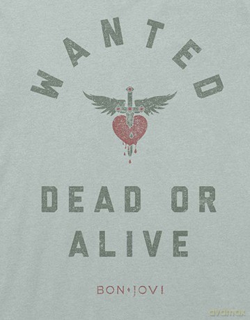 Bon Jovi: Unisex T-Shirt: Wanted (Green) (Medium)