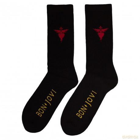 Bon Jovi: Unisex Terry Socks: Dagger Heart (Black) (UK Size 7 - 11)