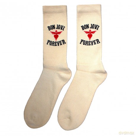 Bon Jovi: Unisex Terry Socks: Forever (Natural) (UK Size 7 - 11)