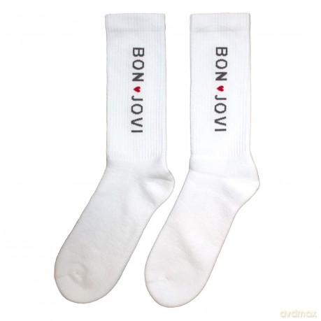 Bon Jovi: Unisex Terry Socks: Heart (White) (UK Size 7 - 11)