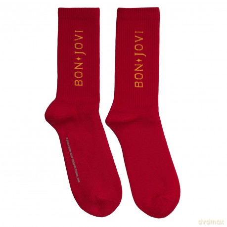 Bon Jovi: Unisex Terry Socks: Original Logo (Red) (UK Size 7 - 11)
