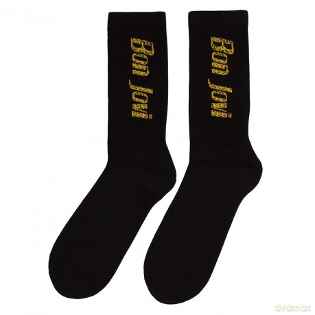 Bon Jovi: Unisex Terry Socks: Yellow Logo (Black) (UK Size 7 - 11)