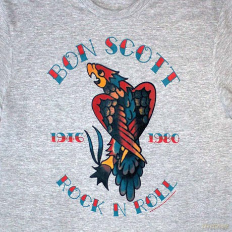 Bon Scott: Unisex T-Shirt: Rock N Roll (Grey) (X-Large)