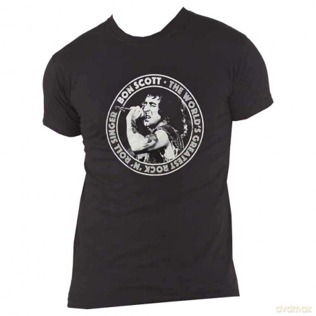 Bon Scott: Unisex T-Shirt: TWGRRS Circle (Black) (Medium)