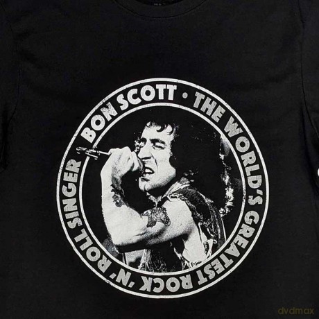 Bon Scott: Unisex T-Shirt: TWGRRS Circle (Black) (Medium)