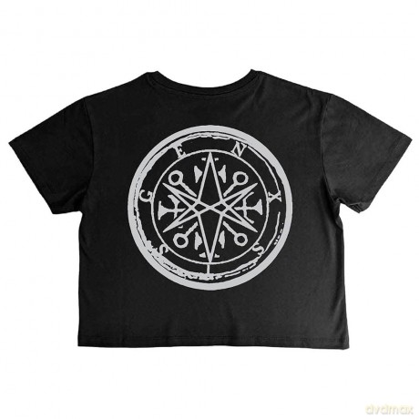Bring Me The Horizon: Ladies Crop Top: Metal Logo Genxsis (Black) (Back Print) (X-Large)