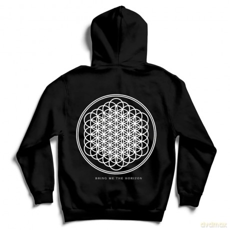 Bring Me The Horizon: Men's Zipped Hoodie: Flower of Life with Back Printing (Large)