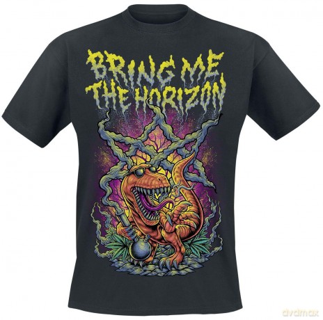 Bring Me The Horizon: Unisex T-Shirt: Smoking Dinosaur (Black) (Large)
