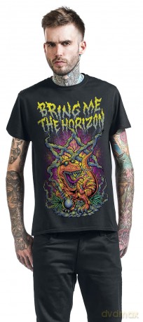 Bring Me The Horizon: Unisex T-Shirt: Smoking Dinosaur (Black) (Medium)