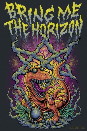 Bring Me The Horizon: Unisex T-Shirt: Smoking Dinosaur (Black) (Small)