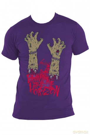 Bring Me The Horizon: Unisex T-Shirt: Zombie Hands (Purple) (Medium)
