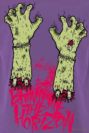 Bring Me The Horizon: Unisex T-Shirt: Zombie Hands (Purple) (Medium)