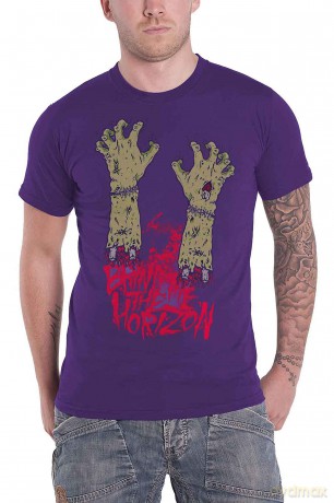 Bring Me The Horizon: Unisex T-Shirt: Zombie Hands (Purple) (Small)