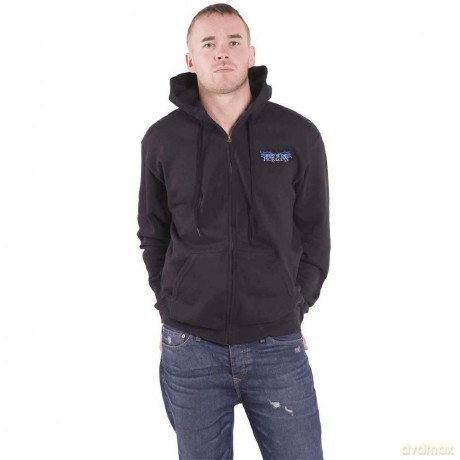 Bring Me The Horizon: Unisex Zipped Hoodie: Blue Crow Wings (Black) (Back Print) (Large)