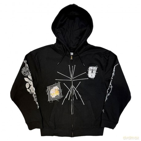 Bring Me The Horizon: Unisex Zipped Hoodie: Nailed Symbol (Black) (Back Print) (X-Large)