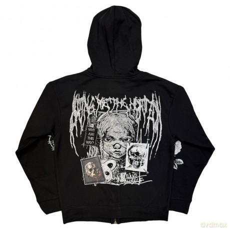 Bring Me The Horizon: Unisex Zipped Hoodie: Nailed Symbol (Black) (Back Print) (X-Large)