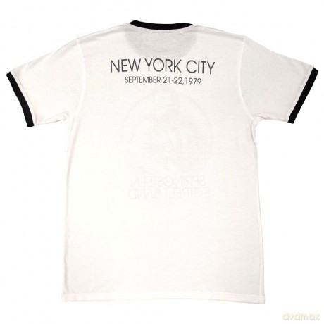 Bruce Springsteen: Unisex Ringer T-Shirt: NYC (White) (Back Print) (Large)