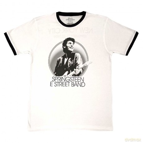 Bruce Springsteen: Unisex Ringer T-Shirt: NYC (White) (Back Print) (Small)