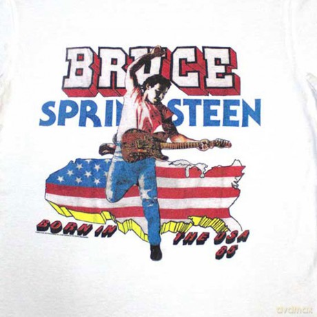 Bruce Springsteen: Unisex T-Shirt: Born In The USA '85 (White) (Small)